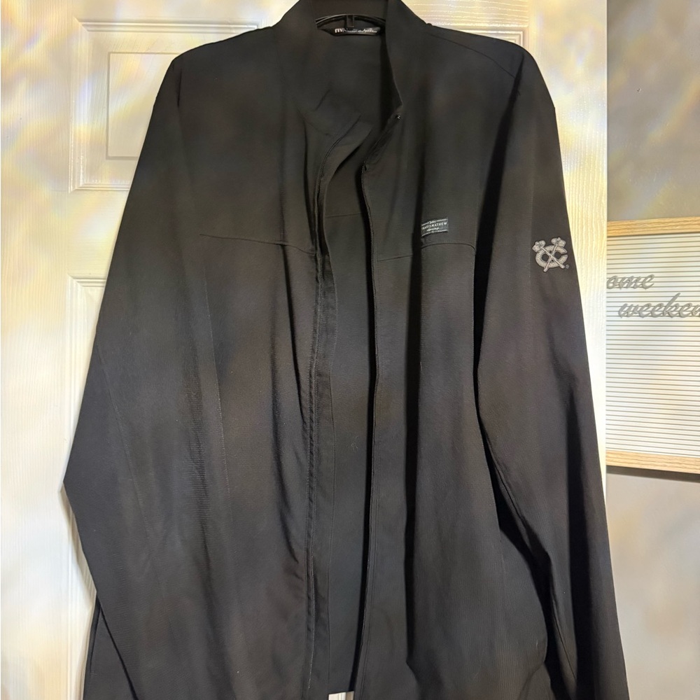 Travis Mathew Black Windbreaker Jacket - Chicago Blackhawks